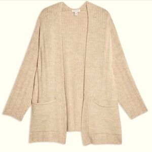 Beige TOPSHOP open Cardigan. Sz 12 Lg